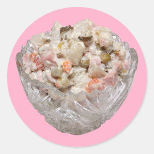 Pegatina Redonda Olivier Salad