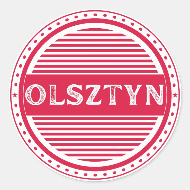 Pegatina Redonda Olsztyn City Pride Emblem – Polish Identity (Anverso)
