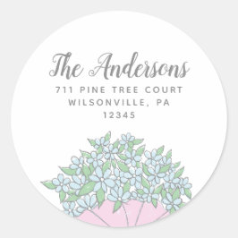 Pegatina Redonda Olvídate de las etiquetas de dirección de devoluci