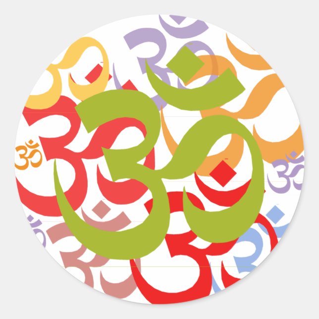 Pegatina Redonda Om (Anverso)