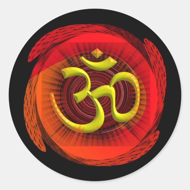 Pegatina Redonda Om 1 (Anverso)