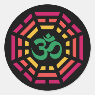 Pegatina Redonda Om Dharma