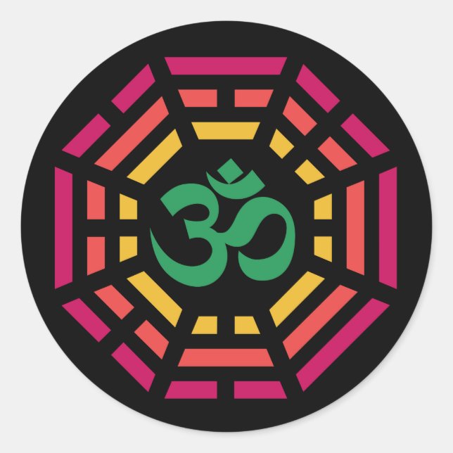 Pegatina Redonda Om Dharma (Anverso)
