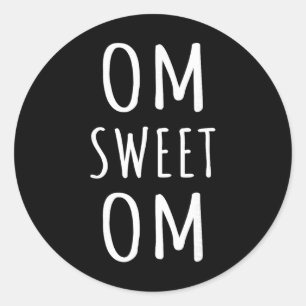 Pegatina Redonda Om Dulce Om Zen Yoga Meditación Guerrero Espiritua
