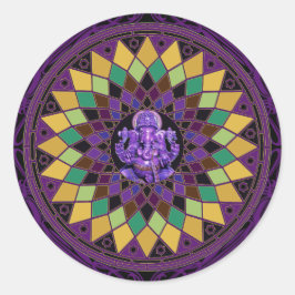 Pegatina Redonda Om Ganesh Mandala