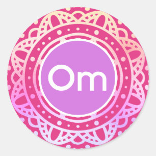 Pegatina Redonda Om Mandala