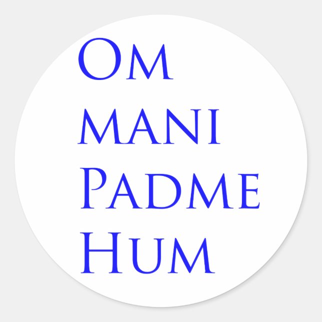 Pegatina Redonda Om Mani Padme Hum (Anverso)