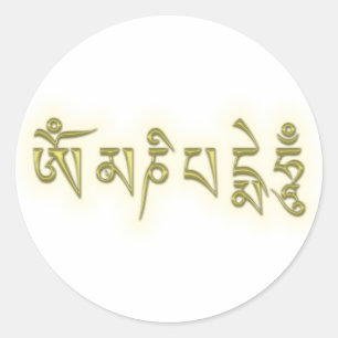 Pegatina Redonda Om Mani Padme Hum