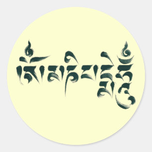 Pegatina Redonda Om Mani Padme Hum III