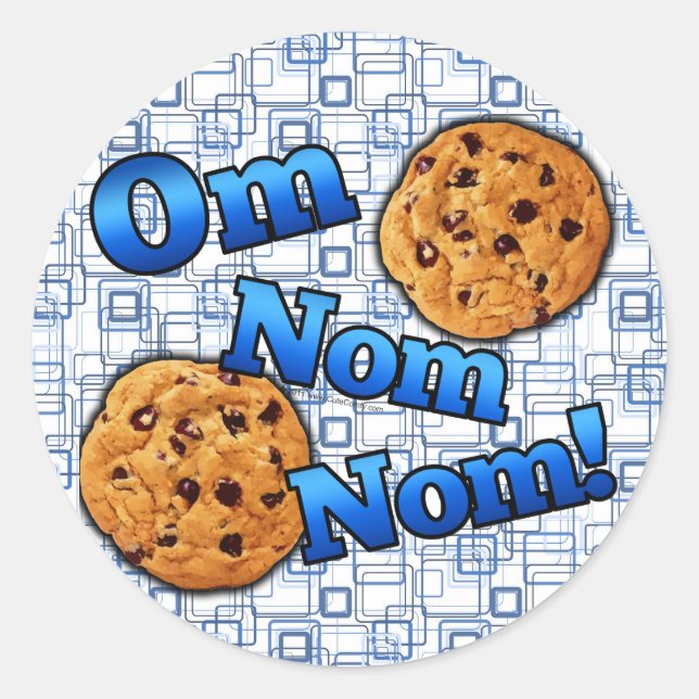 Pegatina Redonda Om Nom, Meme Love Cookies (Anverso)