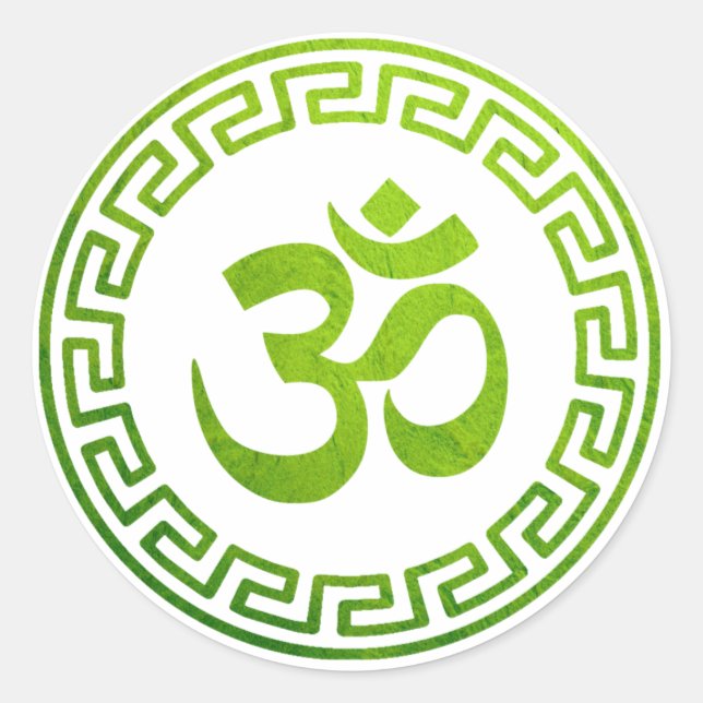 Pegatina Redonda Om, Om Hindu, Om Symbol, Om Logo, Aum (Anverso)