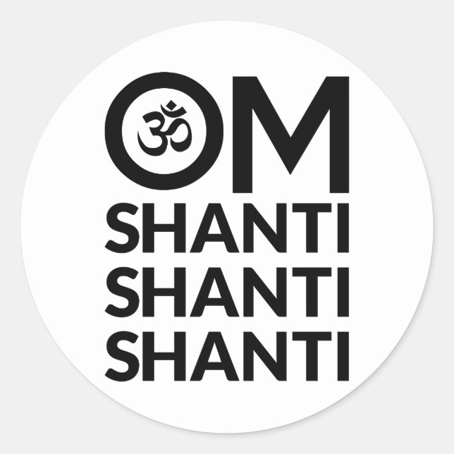 Pegatina Redonda Om Shanti (Anverso)