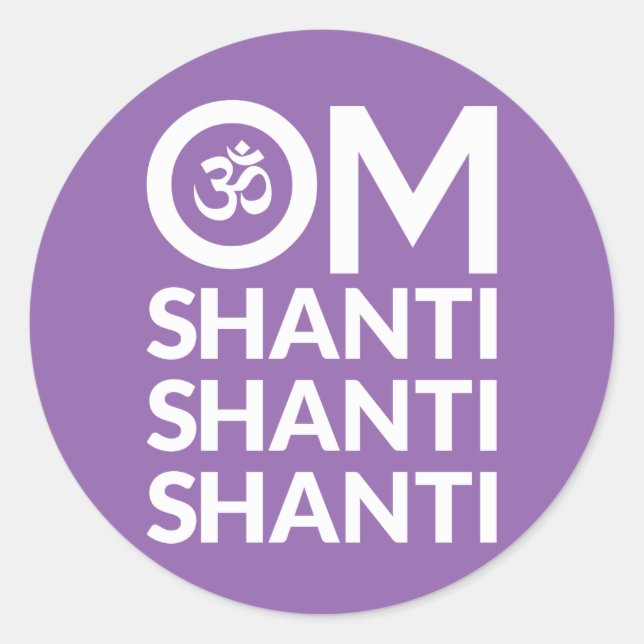 Pegatina Redonda Om Shanti (Anverso)