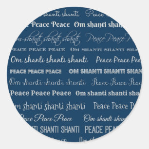 Pegatina Redonda Om Shanti, Paz