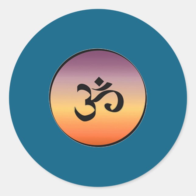 Pegatina Redonda Om Symbol  (Anverso)