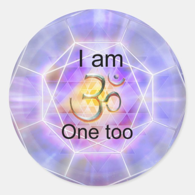 Pegatina Redonda Om Yantra (Anverso)