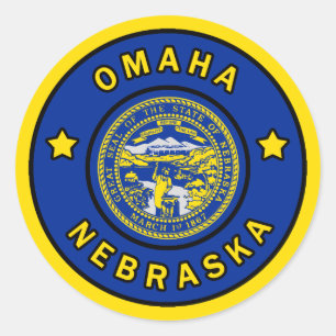 Pegatina Redonda Omaha Nebraska