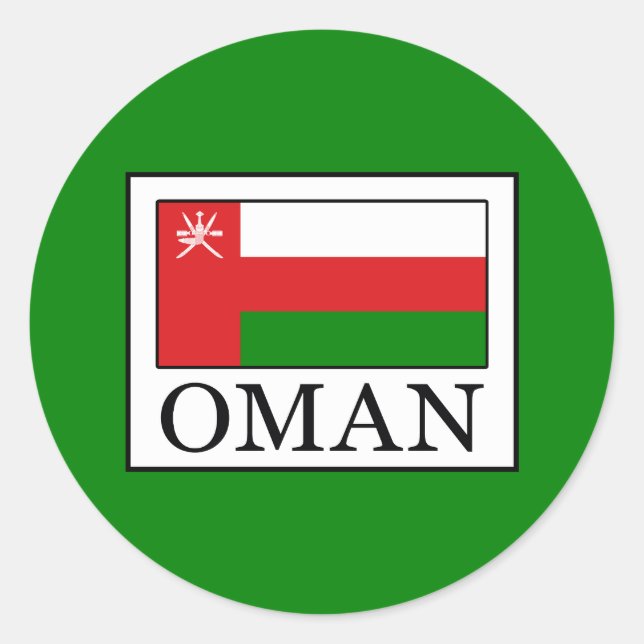 Pegatina Redonda Oman (Anverso)