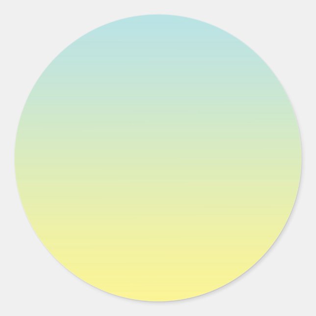 Pegatina Redonda Ombre azul y amarillo (Anverso)