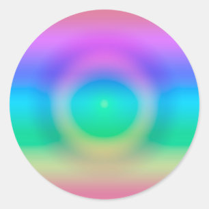 Pegatina Redonda Ombre de ojos de arcoiris místico