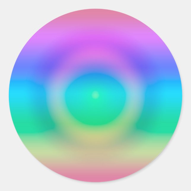 Pegatina Redonda Ombre de ojos de arcoiris místico (Anverso)