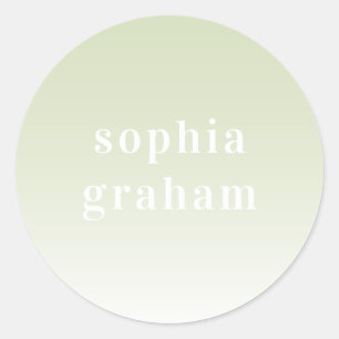 Pegatina Redonda Ombre verde y blanco