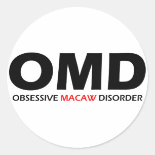 Pegatina Redonda OMD - Trastorno obsesivo de la mafia