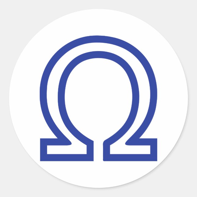 Pegatina Redonda Omega (Anverso)