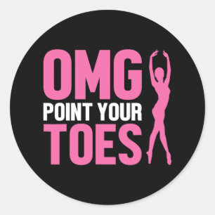 Pegatina Redonda Omg Point Your Tox Divertido profesor de danza bai