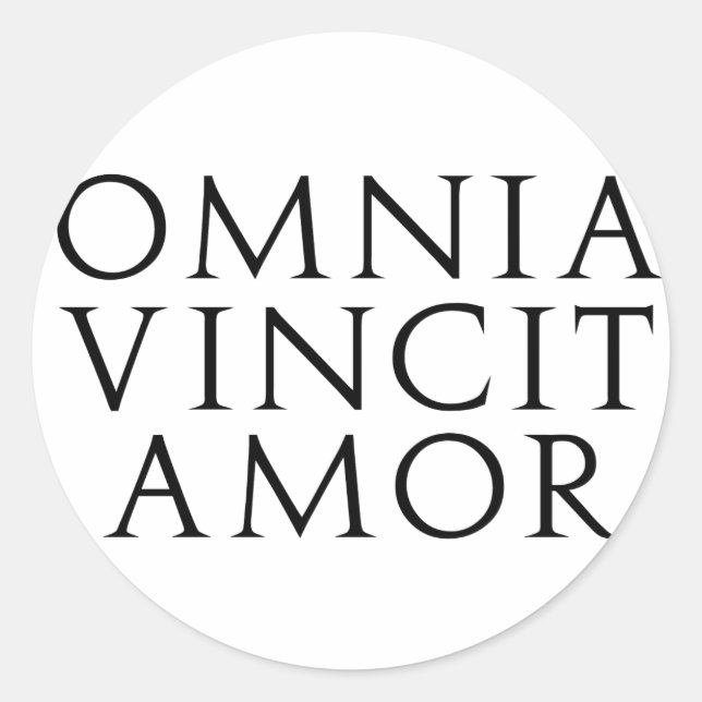 Pegatina Redonda Omnia Vincit Amor (Anverso)