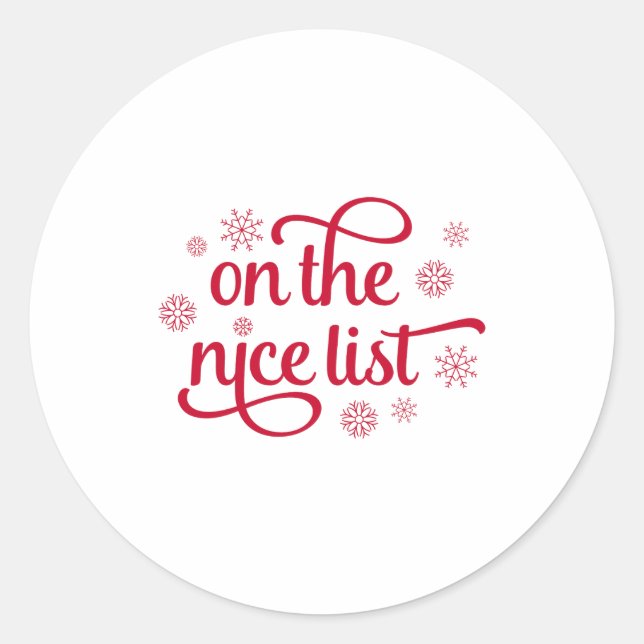 Pegatina Redonda On The Nice List Christmas Toddler Toddler  (Anverso)