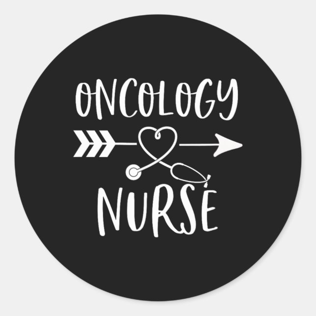 Pegatina Redonda Oncología Nurse (Anverso)
