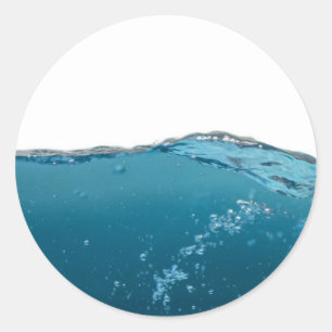 Pegatina Redonda Onda azul transparente de Guay