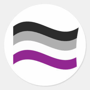 PEGATINA REDONDA ONDA DE BANDERA ASEXUAL