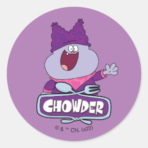 Pegatina Redonda Onda de Chowder
