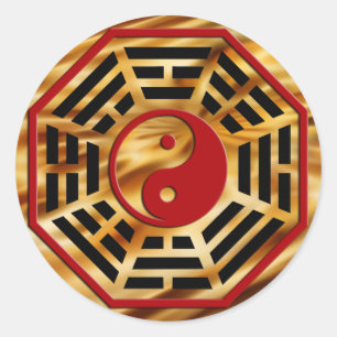 Pegatina Redonda Ondas anaranjado oscuro de PaKua el  