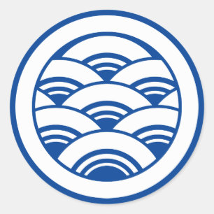 Pegatina Redonda Ondas superpuestas en círculo