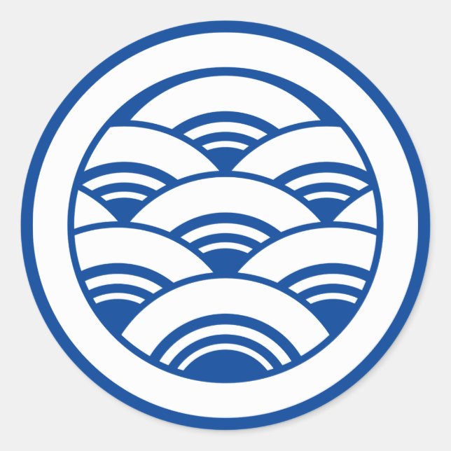Pegatina Redonda Ondas superpuestas en círculo (Anverso)