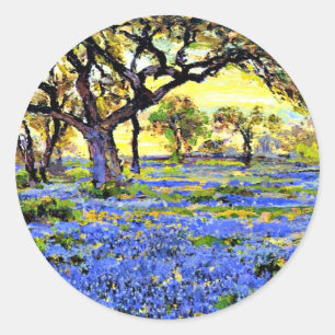 Pegatina Redonda Onderdonk - Old Live Oak Tree, famosa pintura,