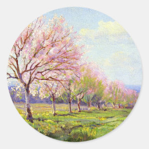 Pegatina Redonda Onderdonk - Peach Orchard,
