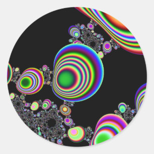 Pegatina Redonda Ondulación psicodélica