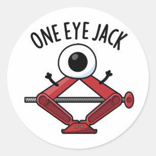 Pegatina Redonda One Eye Jack Funny Car Jack Pun
