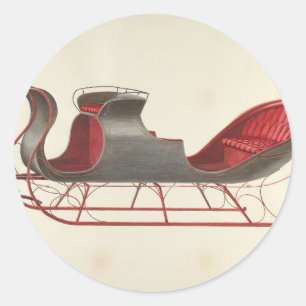 Pegatina Redonda One Horse Open Sleigh - Fred Weiss