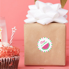 Pegatina Redonda One In A Melon 1st Birthday