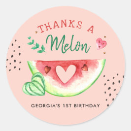 Pegatina Redonda One In A Melon | Favor de agradecimiento de cumple