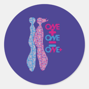 PEGATINA REDONDA ONE PLUS ONE EQUALS ONE MORE BY MASANSER