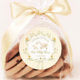 Pegatina Redonda One Silly Goose Gender neutral Wildflower