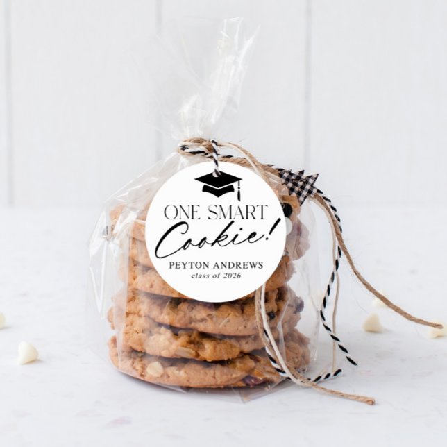 Pegatina Redonda One Smart Cookie Graduation Label (Subido por el creador)