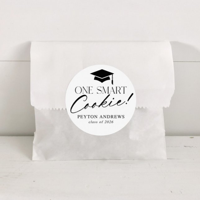 Pegatina Redonda One Smart Cookie Graduation Label (Subido por el creador)