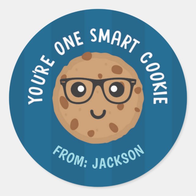 Pegatina Redonda One Smart Cookie Valentine's Day Sticker (Anverso)